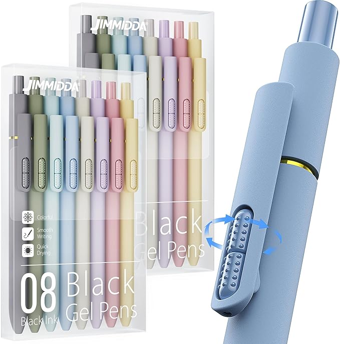 JIMMIDDA 16Pcs Black Gel Pens by JIMMIDDA