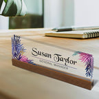 Artblox Personalized Office Desk Name Plate and Business Card Holder | Clear - Image 3