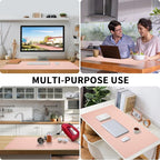 Blossoms Pink Desk Mat, Waterproof Non-Slip Leather Desk Pad, Large Mouse Pad - Image 6