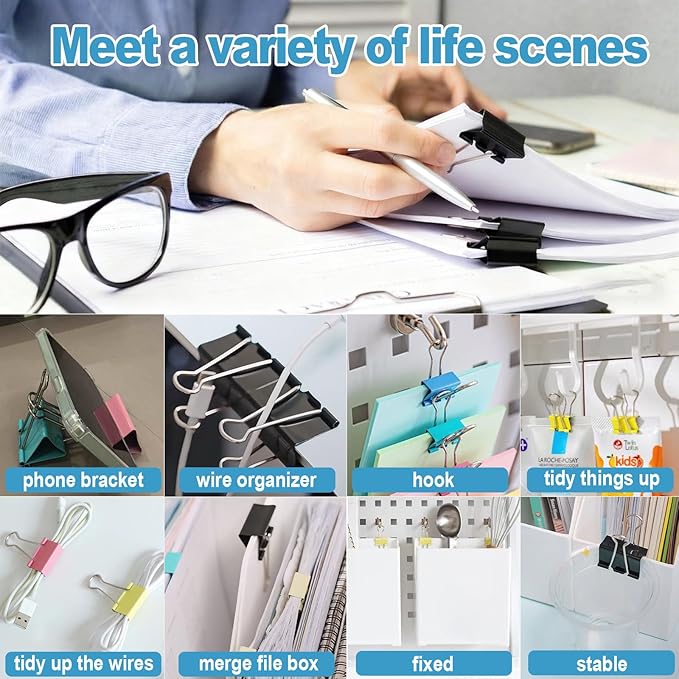 XIIFIIFII 3 Inch Extra Large Binder Clips, Heavy Duty Paper Clamps, Big Metal - Image 3