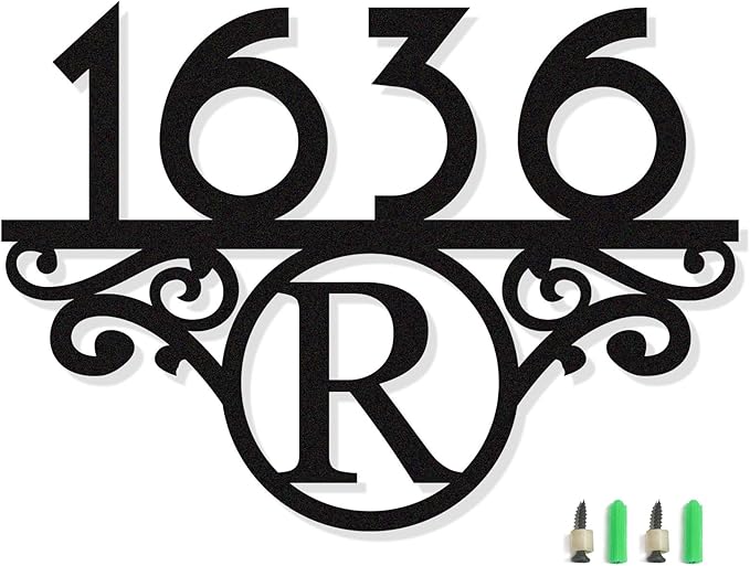 Personalized Address Signs for Houses, House Numbers for Outside Modern by HYTSIGN