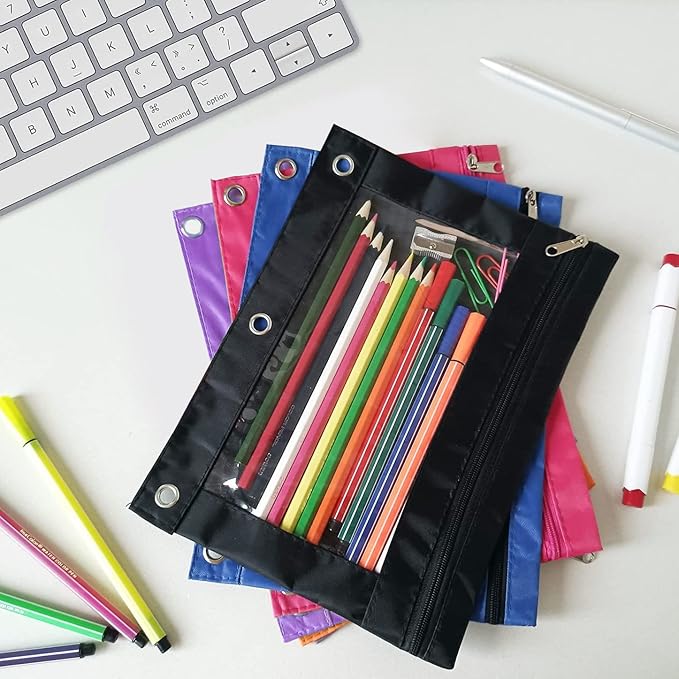 YoeeJob Pencil Pouch for 3 Ring Binder，Zipper Pencil Pouches Bulk，Pencil Case - Image 2