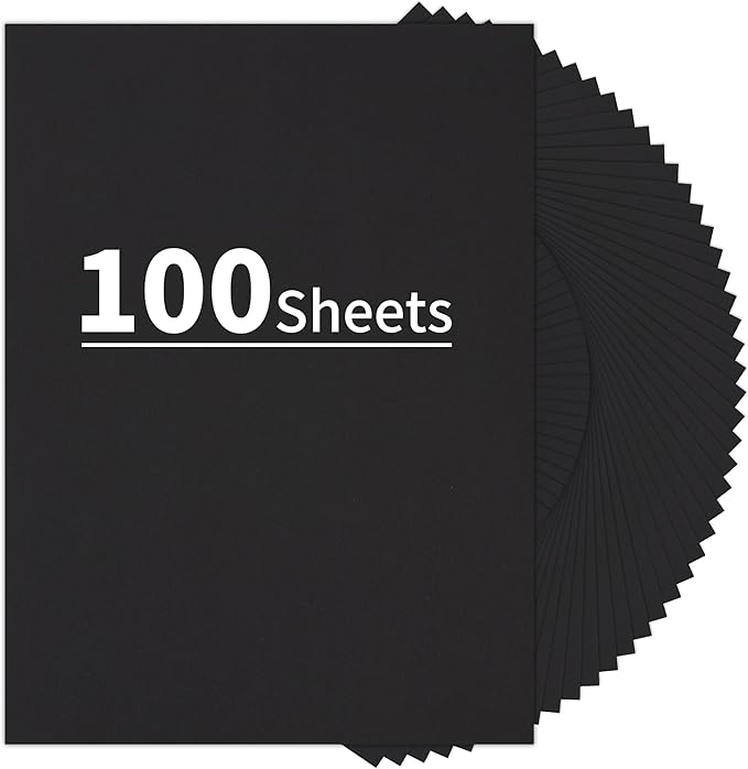 100 Sheets Black Cardstock by UnclePaul