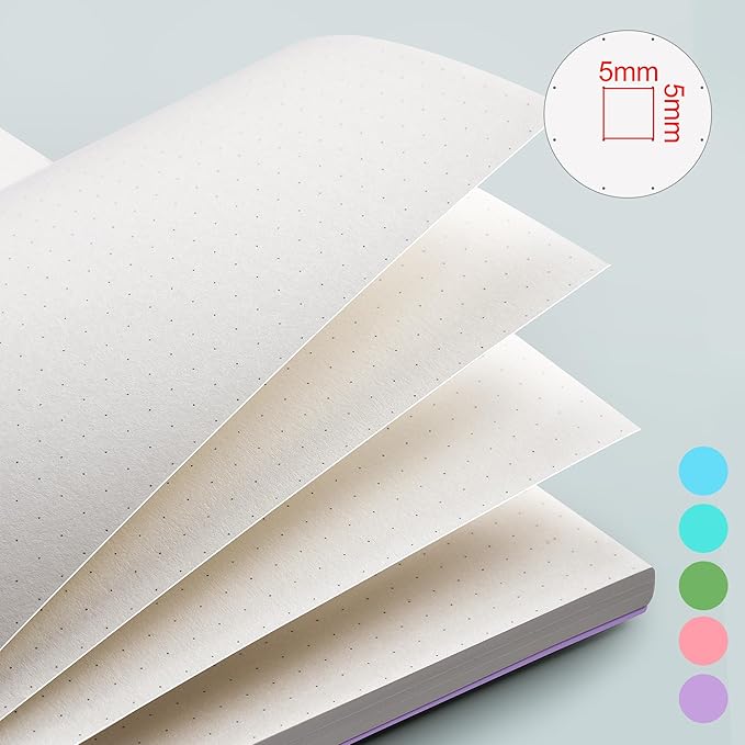 EMSHOI Spiral Dotted Notebook, Dot Grid Journal, 5.7"x8.22" A5 Size, 300 - Image 8