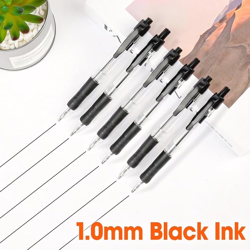 100 Pack Ballpoint Pens Bulk, Retractable Black Pens Ballpoint Medium Point 1mm with Super Soft Grip, No Bleed Ink Pens Smooth Writing, School, Office, Teacher Supplies, Best Gifts for Coworkers