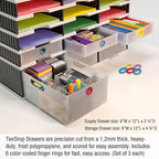 Desktop Organizer 6 Letter Tray Sorter Plus Riser Base, 3 Supply & 3 Storage - Image 6