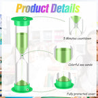 48 Pcs Back to School 5 Minute Sand Timer Bulk Colored Plastic Mini Multicolor - Image 3
