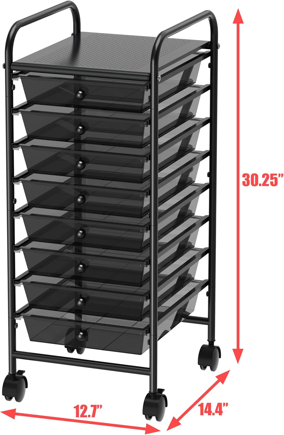 Simple Houseware 8 Drawers Rolling Utility Cart Art Craft Storage, Black