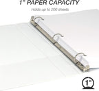 Samsill Durable 1 Inch Binder, Made in the USA, Round Ring Customizable Clear - Image 3