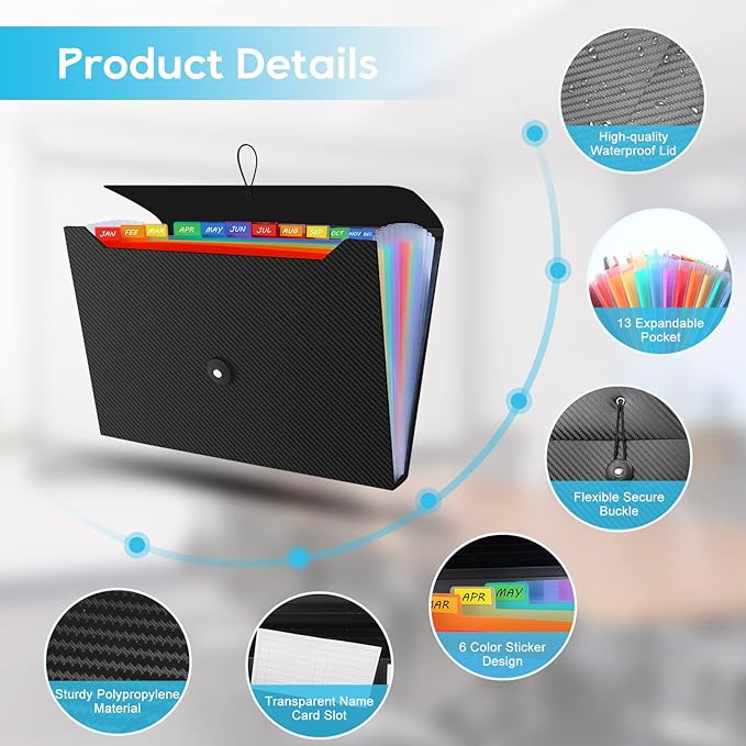Accordion File Organizer, Expanding File Folder - Image 4