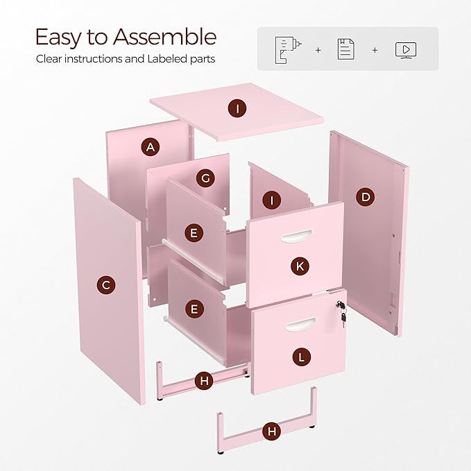 Kubohogar 2 Drawer File Cabinet - Image 6