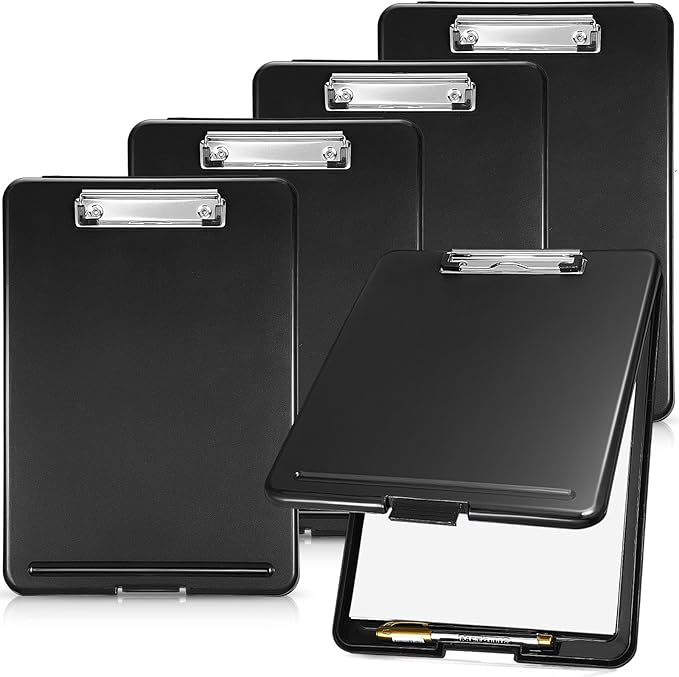 Mimorou 5 Pcs Clipboard with Storage, 9.5 x 13.5 Inch Plastic Heavy Duty by Mimorou