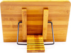 (15.4 x 11 Inch) Large Book Stand for Reading Hands Free,Recipe Book Holder | Cookbook Holder for Kitchen Counter,Textbook Stands for Heavy Thick Books,Bamboo Holders for Bible,Tablet,Law School,Drawing