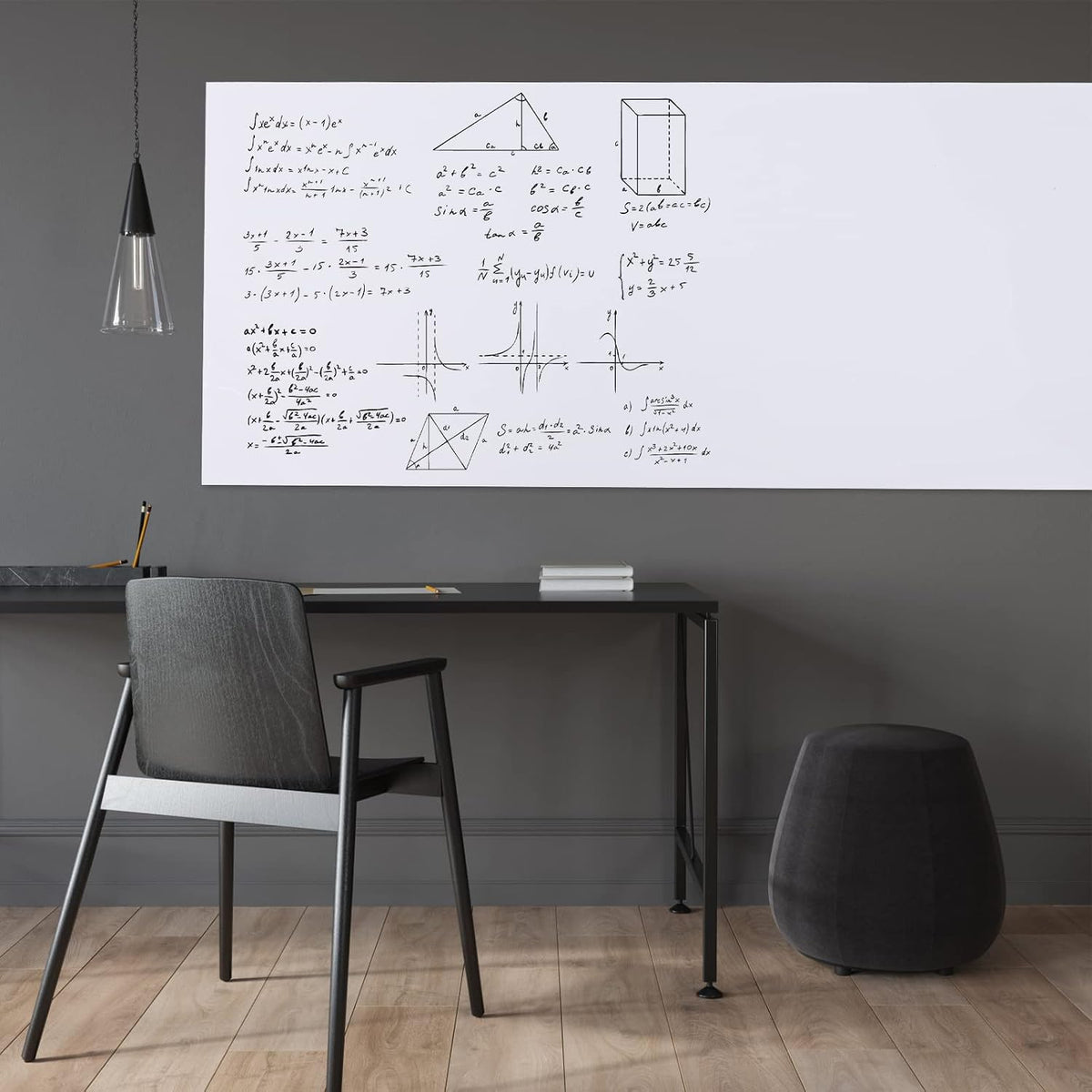 HAMIGAR White Board Dry Erase, 48" x 79" Peel and Stick Paper, No G...