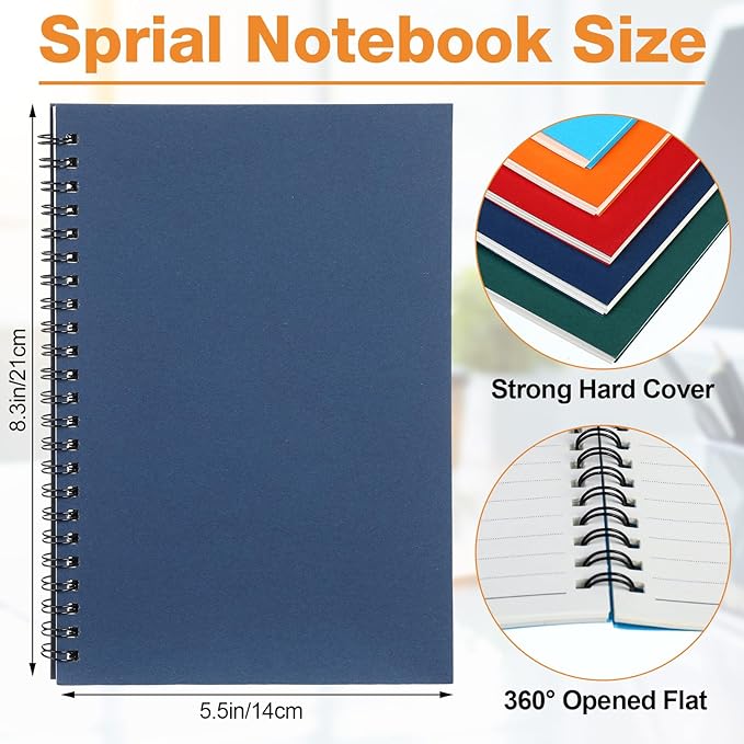 Eersida 20 Pack A5 Spiral Notebook College Ruled Spiral Notebook Bulk 5.5 x 8.3 - Image 2
