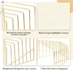 2 Pcs 7 Section Incline File Sorter Metal Wire Mesh File Rack - Image 4