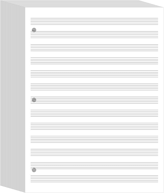 Fullhawl Loose Leaf Music Filler Manuscript Paper 8.5"x11" by Fullhawl
