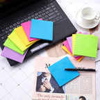 Lined Sticky Notes 4x4 in, 6 Bright Colors Self-Stick Note Pads, Strong Adhesive - Image 3