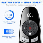 Wireless Presenter USB C Presentation Clicker Remote w Laser Pointer, Long - Image 3