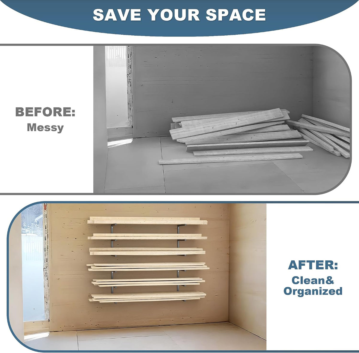 ultrawall lumber storage rack, wall mount wood storage, package contents