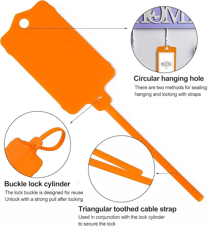 100pcs Blank Plastic Tags for Labeling Reusable Hanging Tags Ties Key Tag - Image 4