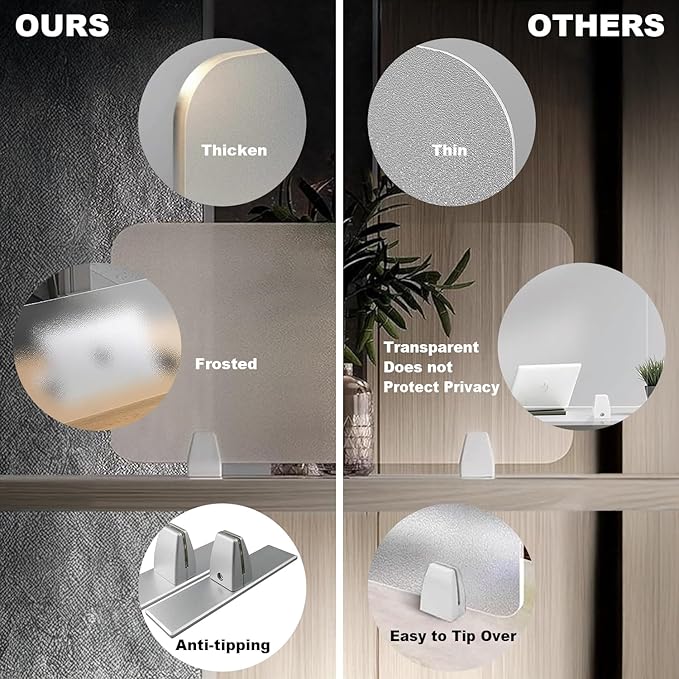 Acrylic Free Standing Screen, Desk Divider - Image 6