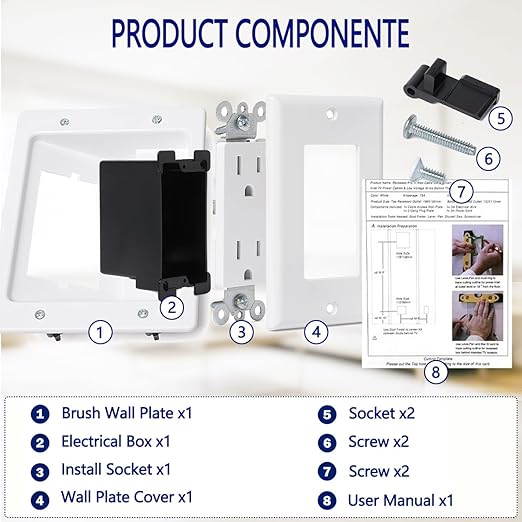 Wall Cable Concealer Management Kit, Recessed Outlet Behind TV - Image 3