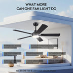 jsaitee ceiling fans with lights - 52inch low shown in use