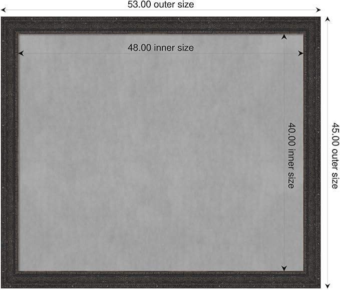 Amanti Art Black Framed Magnetic Board 45x53 Oversize Vision Board - Image 2