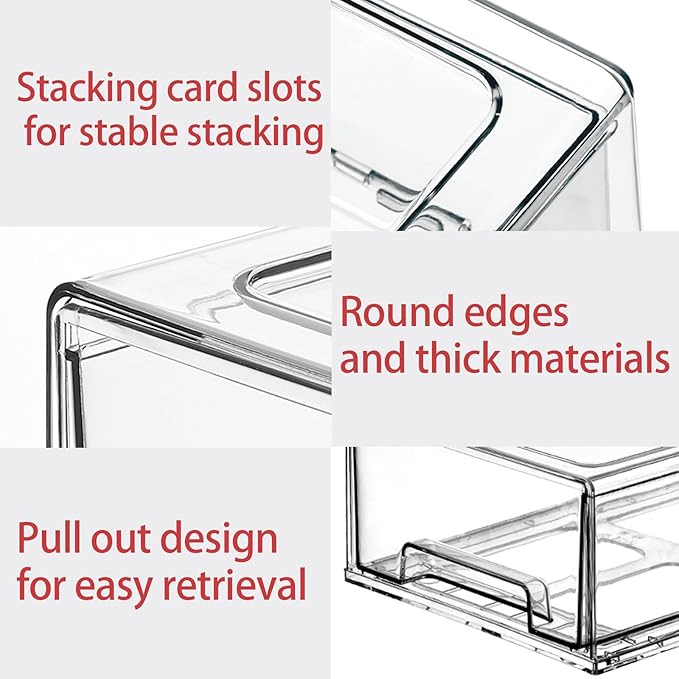 Sgoostood 6 Pack Stackable Organizer Drawers, Transparent Drawer in Home - Image 5