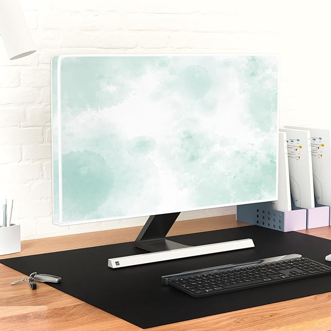 Baocicco Abstract Watercolor Waterproof TV Display Screen Cover 70 Inch Cyan - Image 6