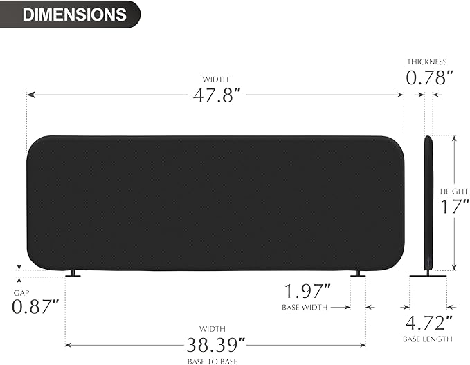 DECOLAB Desk Divider, Movable Desk Panel Privacy Partition - Image 6