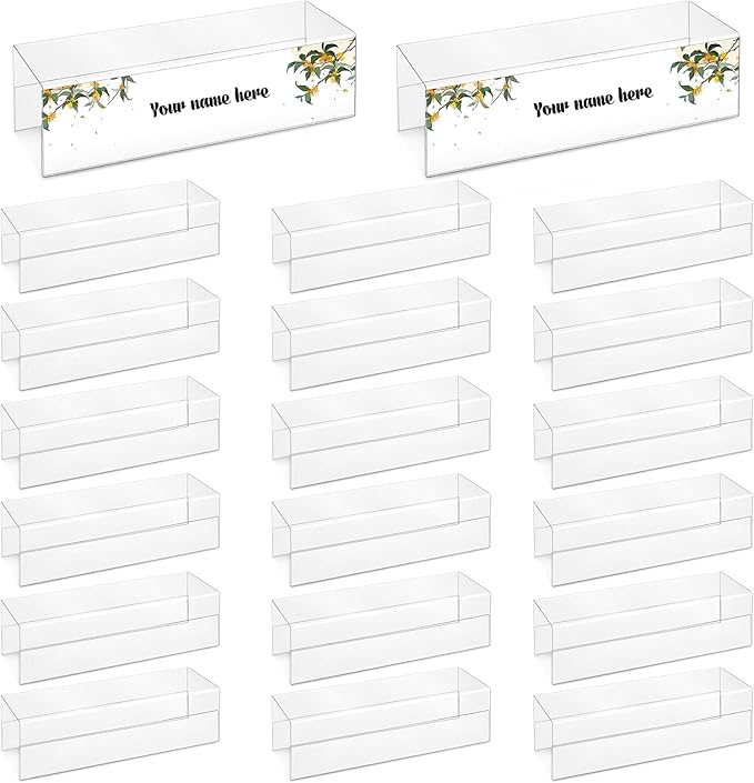 20 Pieces 2.25 Inch Cubicle Name Plate Holders Cubicle Name Tags Clear Cubicle by SMAODSGN