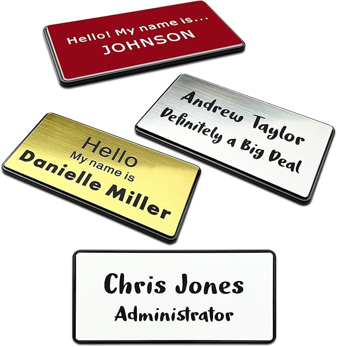 Custom Engraved Name Tag ID Badges Personalized Identification by NEMOCI