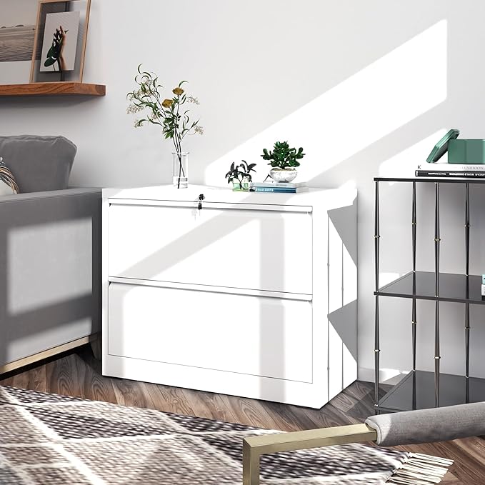 FLIXELIO File Cabinets 2 Drawer, Metal Office Storage Filing Cabinet - Image 7