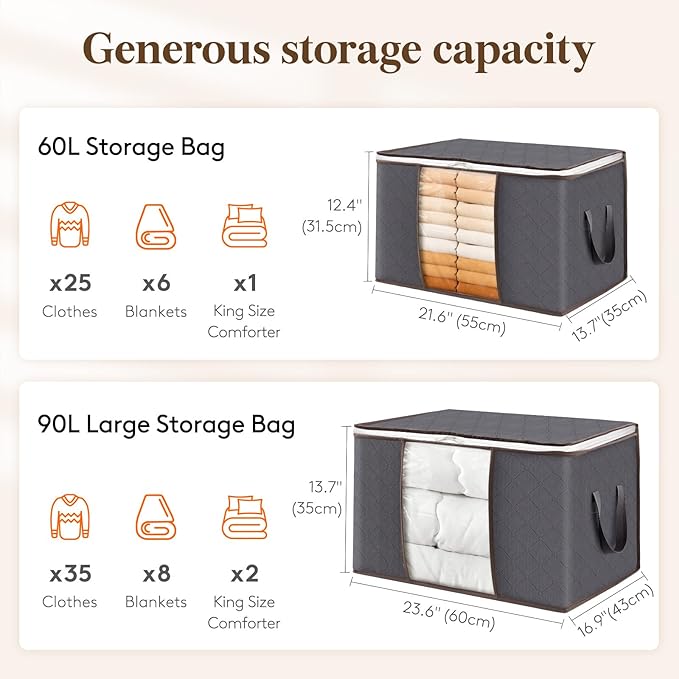 Lifewit 2 Pack Clothes Storage, Foldable Organization Bins - Image 2