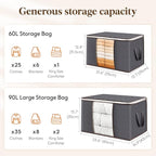 Lifewit 2 Pack Clothes Storage, Foldable Organization Bins - Image 2
