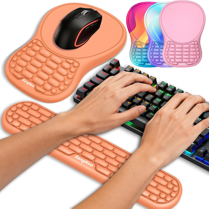 Ergonomic Keyboard Wrist Rest Mouse Pad Wrist Support Set, Orange