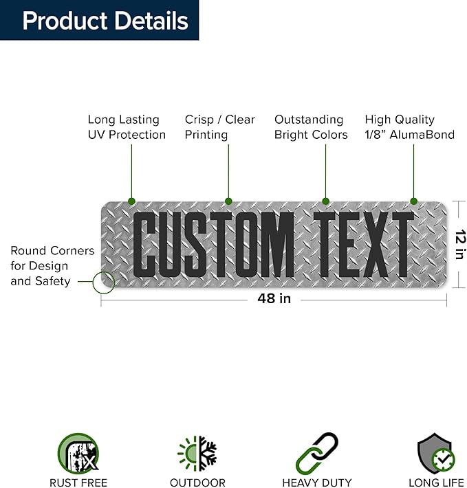 Custom Sign, Custom Street Sign, 11 Font Colors, 13 Font Styles, 4 Hole Options - Image 6