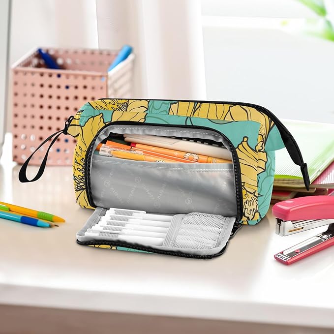 Bolaz Big Capacity Pencil Pen Case Pouch Bag School College Office Organizer - Image 6
