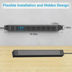 HHSOET 2 Pack Metal 360° Rotating Mountable Power Strip, 8 Outlet Gaming Table - Image 5