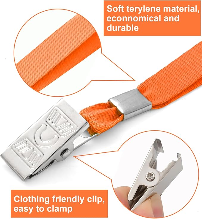 100 Pcs Lanyards for ID Badges and 100 Pcs Clear Name Tag Holders Reusable - Image 3