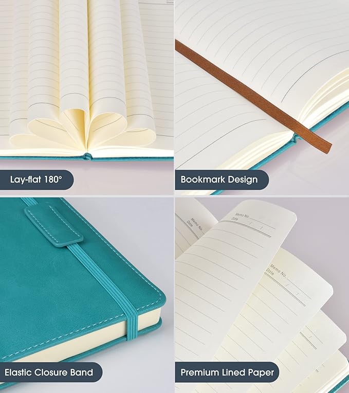 Biuwory Lined Journal Notebook for Women Men, 256 Pages A5 Hardcover Leather - Image 6