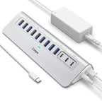 YH9AC Powered USB Hub 10Gbps, intpw 12 Port USB C Hub by intpw