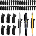 VZZNN 40 Pack Adhesive Pen Holder Clips, Silicone Pencil Holders by VZZNN