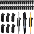 VZZNN 40 Pack Adhesive Pen Holder Clips, Silicone Pencil Holders by VZZNN