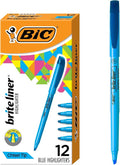 BIC Brite Liner Highlighters, Chisel Tip, 12-Count Pack of Blue Highlighters by BIC