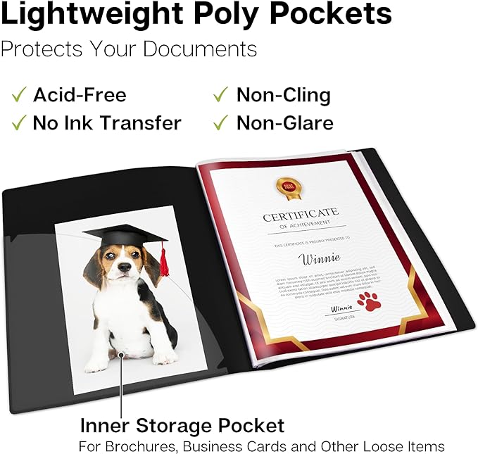 Dunwell Presentation Binder 12-Pocket, Displays 24 Pages, 8.5x11 Portfolio - Image 4