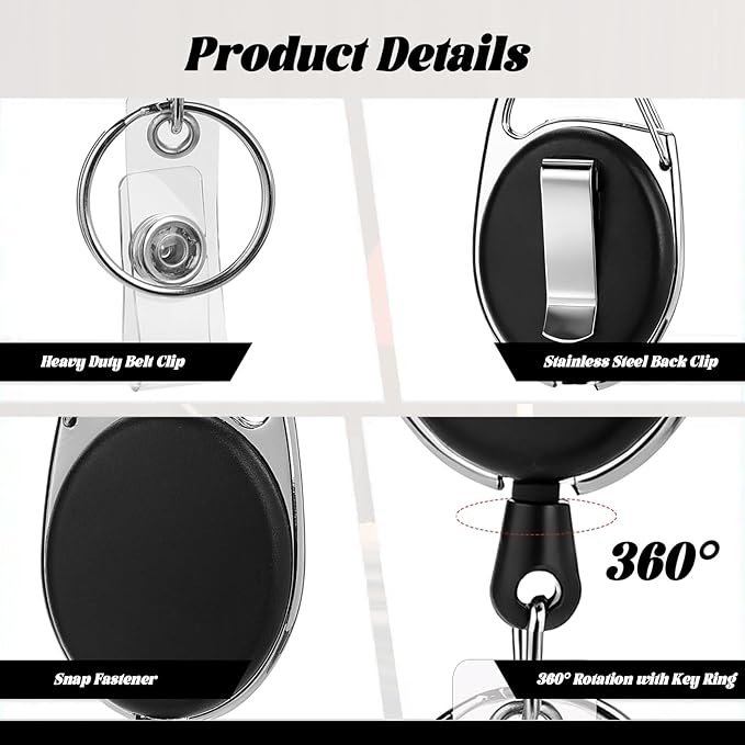 50 Pcs Badge Reels Retractable Heavy Duty Id Badge Holders Retractable Clip - Image 5