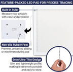 led tracing light box, 19" ultra-thin light pad, close-up detail